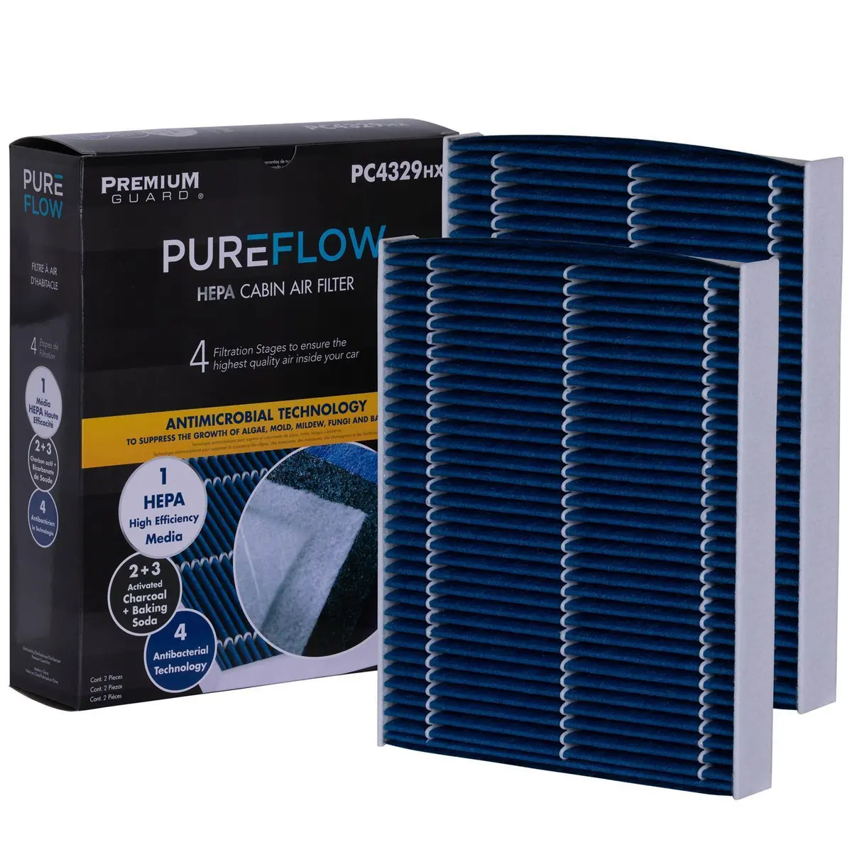 Pureflow 2014 Bmw 535D Xdrive Cabin Air Filter With Hepa And Antibacterial Technology, Pc4329hx 1