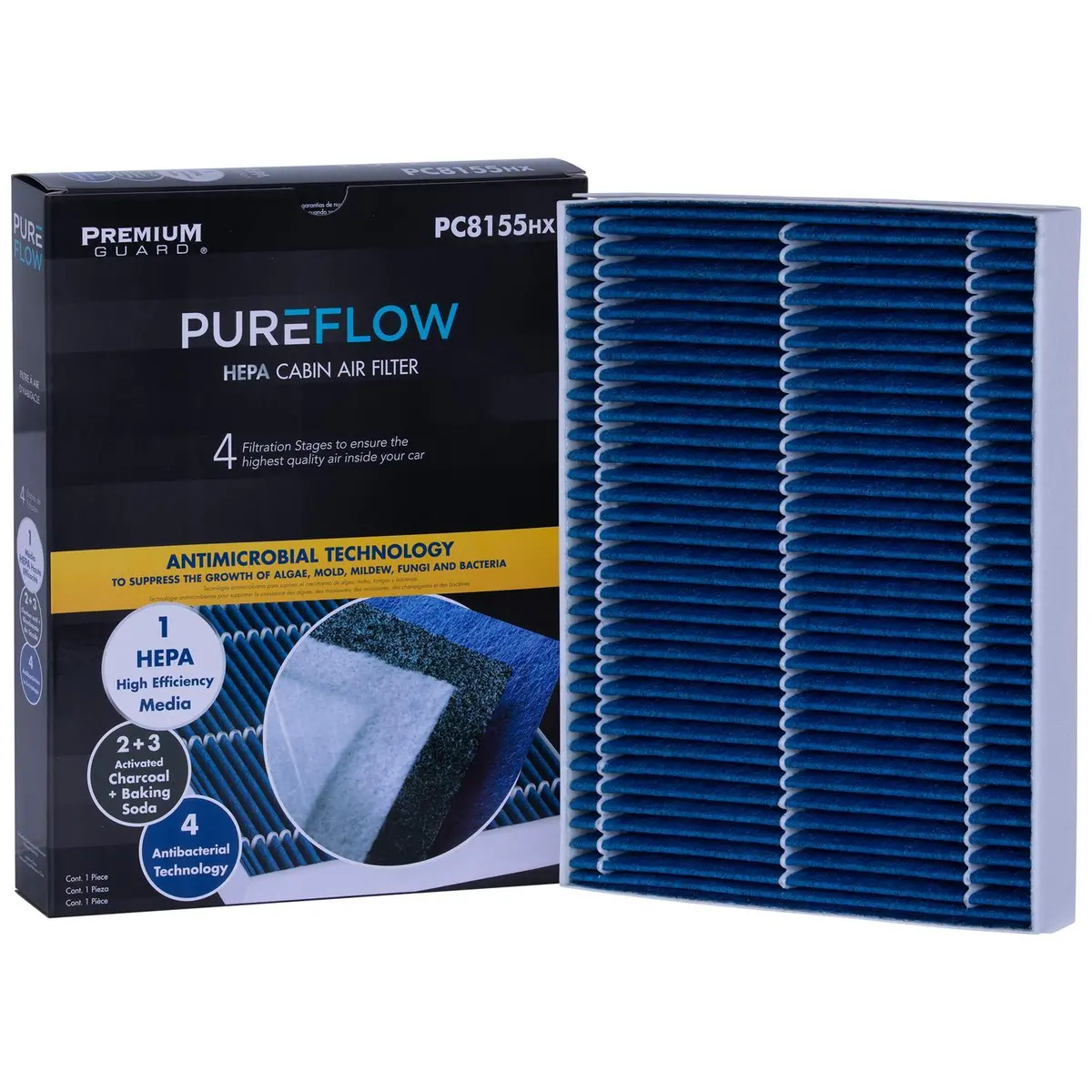 Pureflow 2019 Ford Mustang Cabin Air Filter With Hepa And Antibacterial Technology, Pc8155hx 1