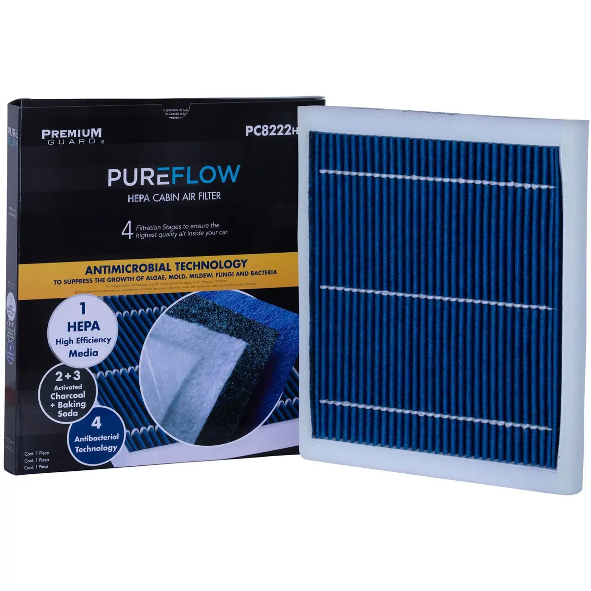 Pureflow 2007 Toyota Highlander Cabin Air Filter With Hepa And Antibacterial Technology, Pc8222hx 1
