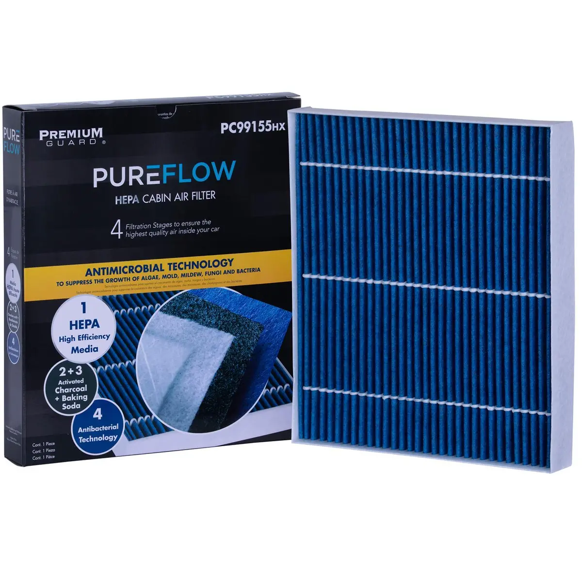 Pureflow 2023 Hyundai Kona Cabin Air Filter With Hepa And Antibacterial Technology, Pc99155hx 1