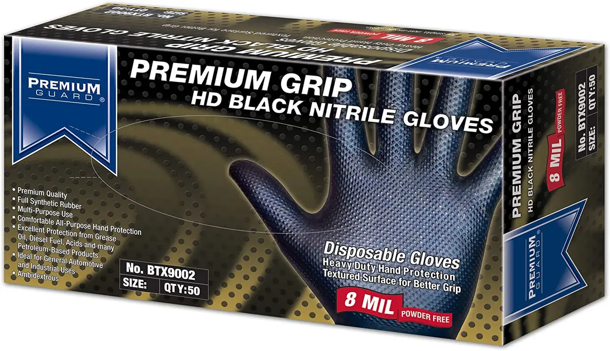 Premium Guard - Nitrile Grip Gloves Btx9002, 50 Gloves Per Box 1