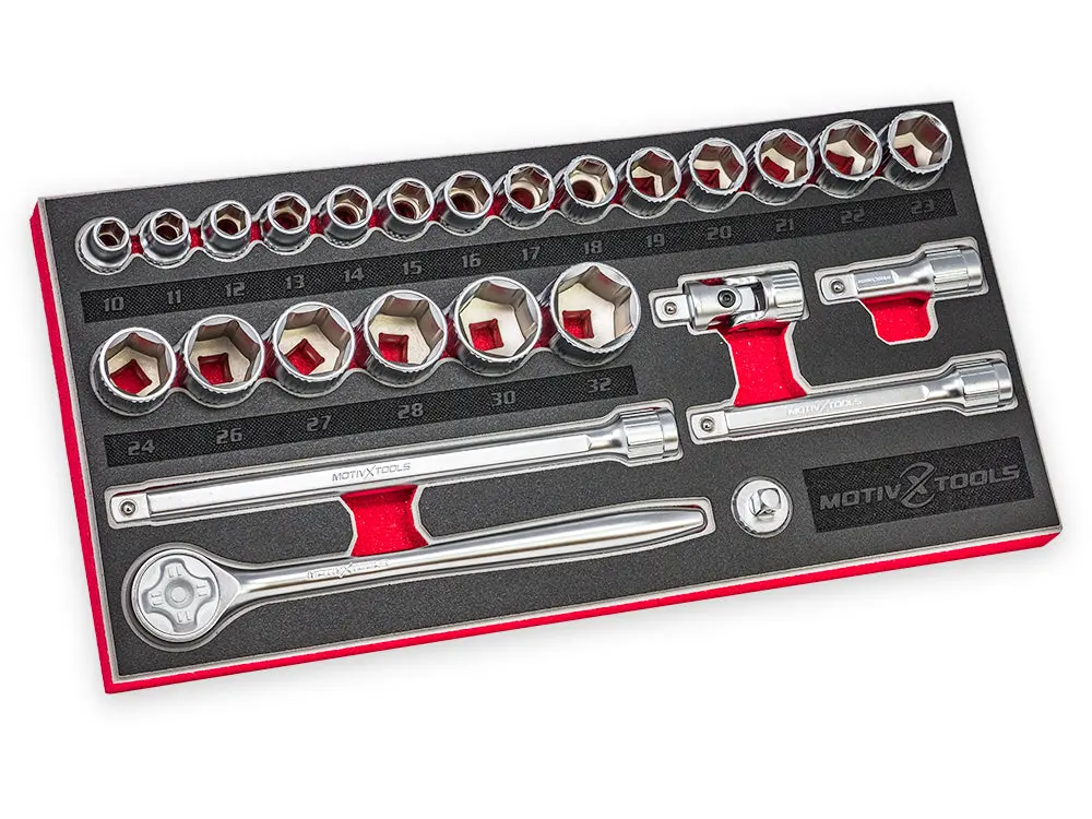 1/2" Drive Metric Socket And Ratchet Set - 26 Pc 1