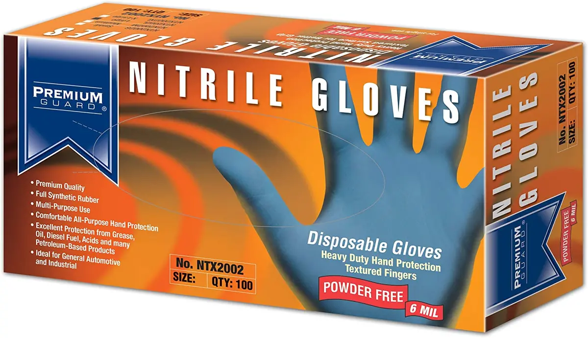 Premium Guard - Nitrile Gloves Ntx2002, 100 Gloves Per Box 1