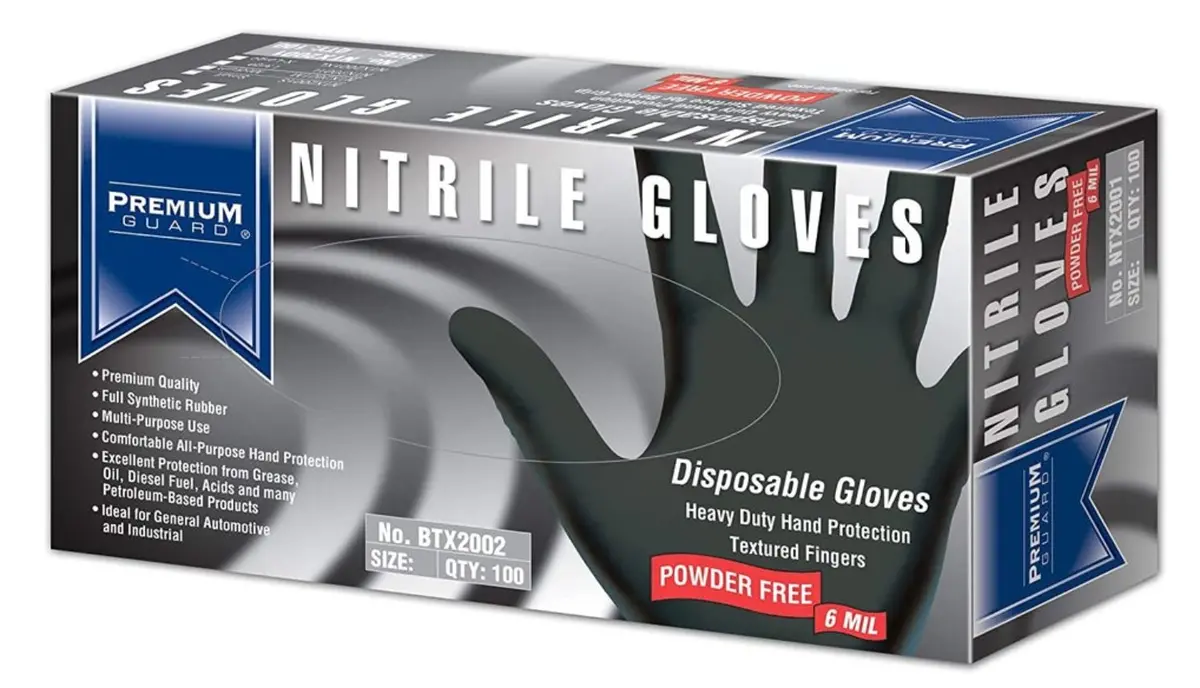 Premium Guard - Nitrile Gloves Btx2002, 100 Gloves Per Box 1