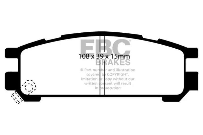 Ebc Greenstuff Rear Brake Pads For 1993–1996 Subaru Impreza 1.8L 1