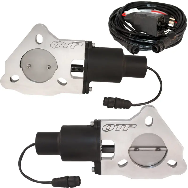 Qtp Dual 2.25-Inch Bolt-On Electric Cutout Valves With Qtec Control (Pair) 1