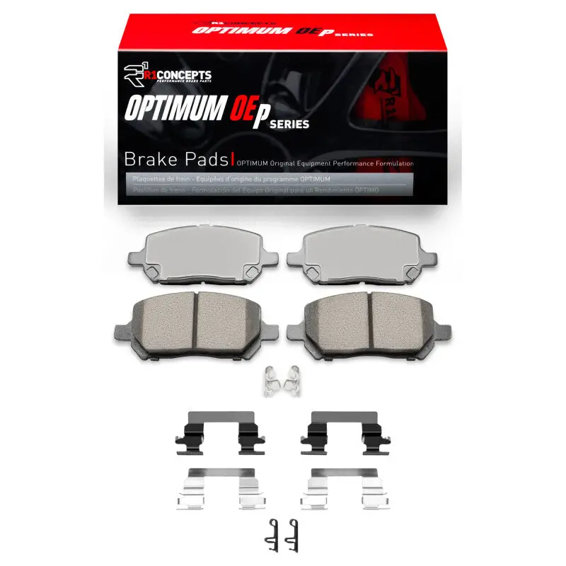 R1 Optimum Oe Front Brake Pad & Hardware Kit For 2003–2010 Chevrolet Cobalt 1
