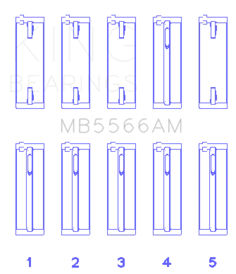 King Oversized Main Bearing Set For Audi A4 1.8L Aeb Engine – +.25Mm Clearance 1
