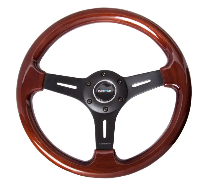 Nrg Classic 330Mm Wood Grain Steering Wheel With Matte Black 3-Spoke Hub 1