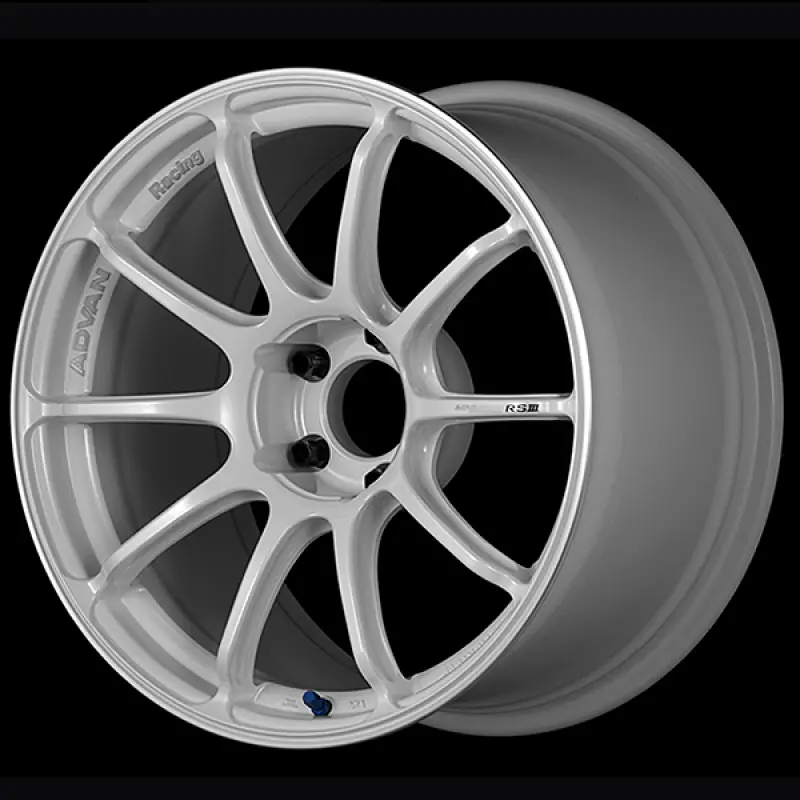 Advan Rsiii 18X8.5-Inch Racing White Metallic Wheel – 38Mm Offset, 5X114.3 Bolt Pattern, 73Mm Hub Bore 1