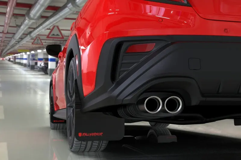 Rally Armor Ur Black Mud Flaps For 2022+ Subaru Wrx – Custom-Altered Font With Matte Black Logo 1