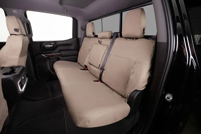 Covercraft Polycotton Custom Seat Covers For 2011–2023 Toyota 4Runner – Second Row, Taupe Color 1