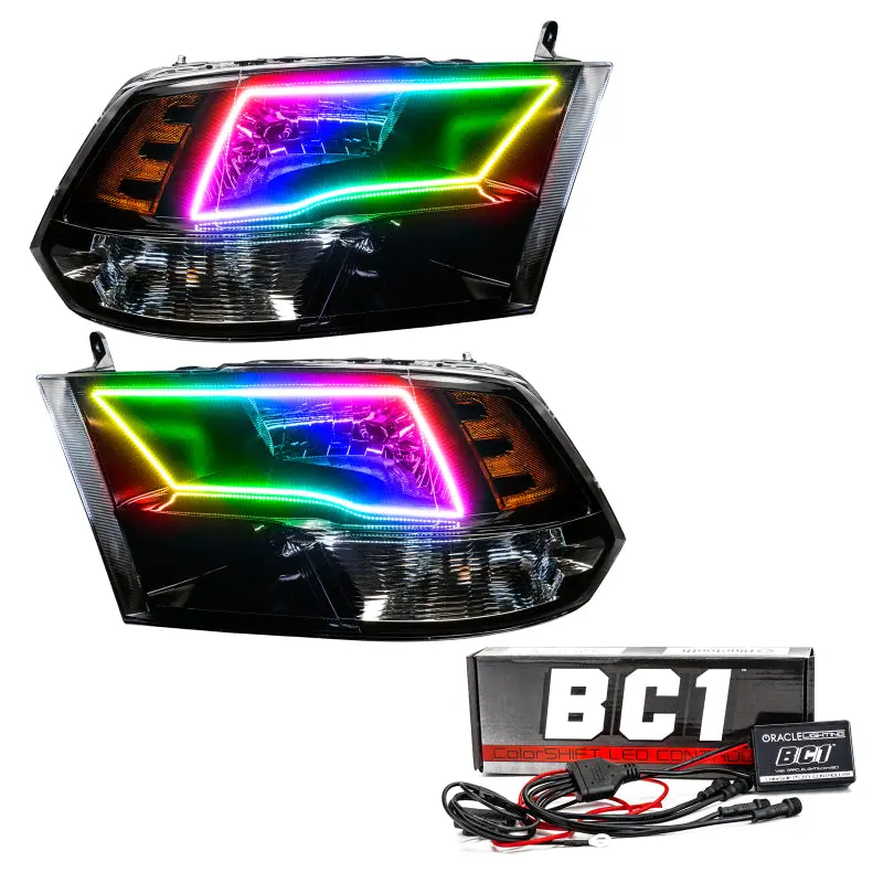 Oracle Colorshift Led Headlights For 2009–2017 Ram 1500 Trx – Quad Configuration, Black Housing, Bc1 Controller Included 1