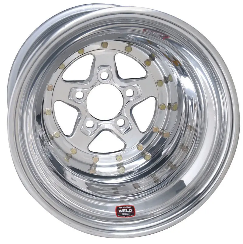 Weld Alumastar 2.0 Polished Aluminum Wheel — 15X12", 5X4.75", 3" Backspace, Non-Beadlock Design 1