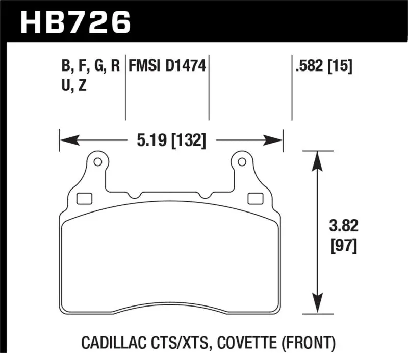 Hawk Dtc-60 Front Brake Pads – Optimized For 2014 Chevrolet Corvette 1