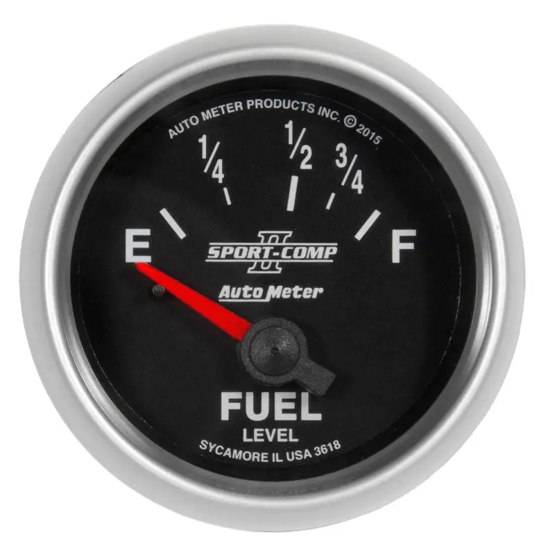 Autometer Sport-Comp Ii Electric Fuel Level Gauge – 2-1/16 Inch Diameter, 16–158 Ohm Range 1