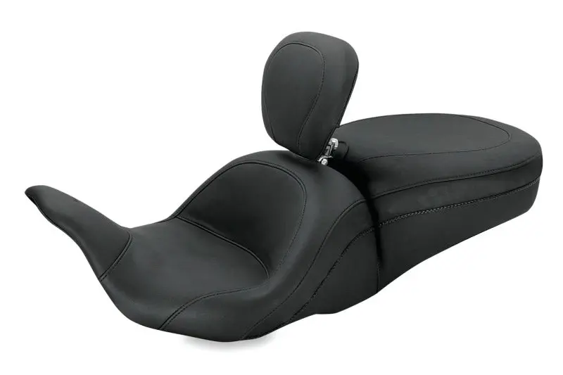 Mustang One-Piece Seat For Harley-Davidson Touring Models – Electra Glide, Road Glide, Street Glide Lowdown (2008–2021), Black W/Dbr 1