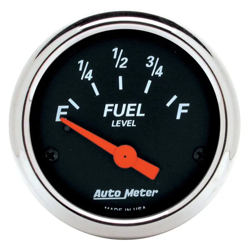 Autometer 2-1/16" Electric Fuel Level Gauge – 0–30 Ohm Range, Black Designer Dial 1