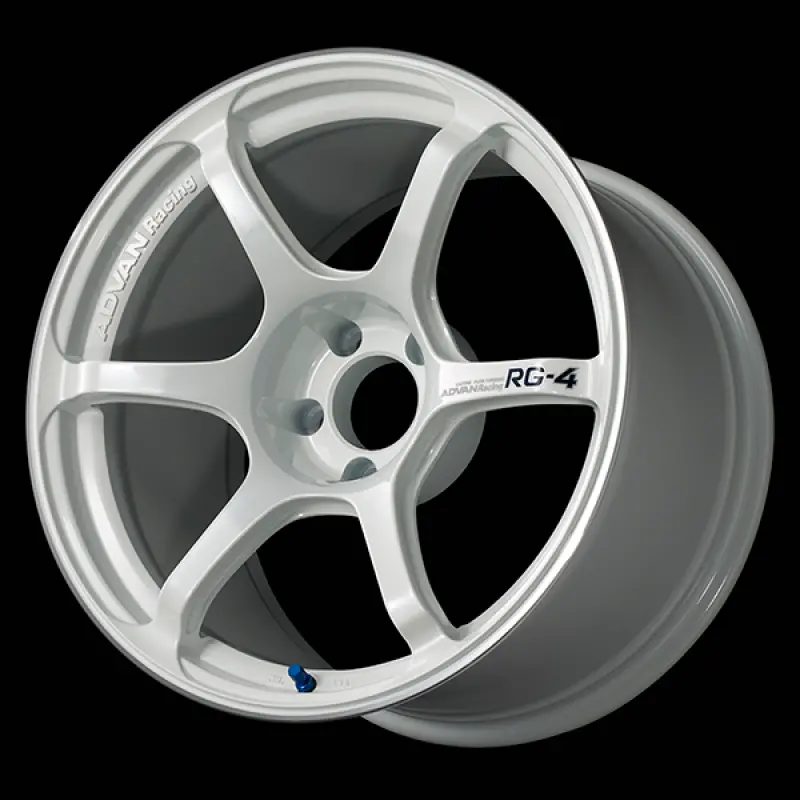 Advan Rg-4 Forged Alloy Wheel – 17X7.5 Inch, +48Mm Offset, 5X114.3 Bolt Pattern, 73Mm Center Bore, Racing White Metallic Finish With Machined Ring 1