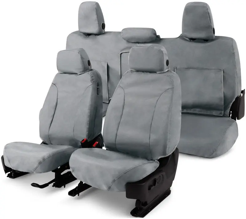 Covercraft Waterproof Polyester Seatsaver Front Row Covers For 2016–2023 Toyota Tacoma – Grey All-Weather Protection 1