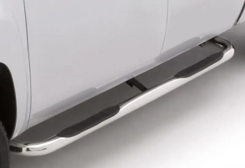 Lund Stainless Steel Nerf Bars For 1999–2013 Chevy Silverado 1500 Extended Cab — 3In Round Bent Design, Polished Finish 1