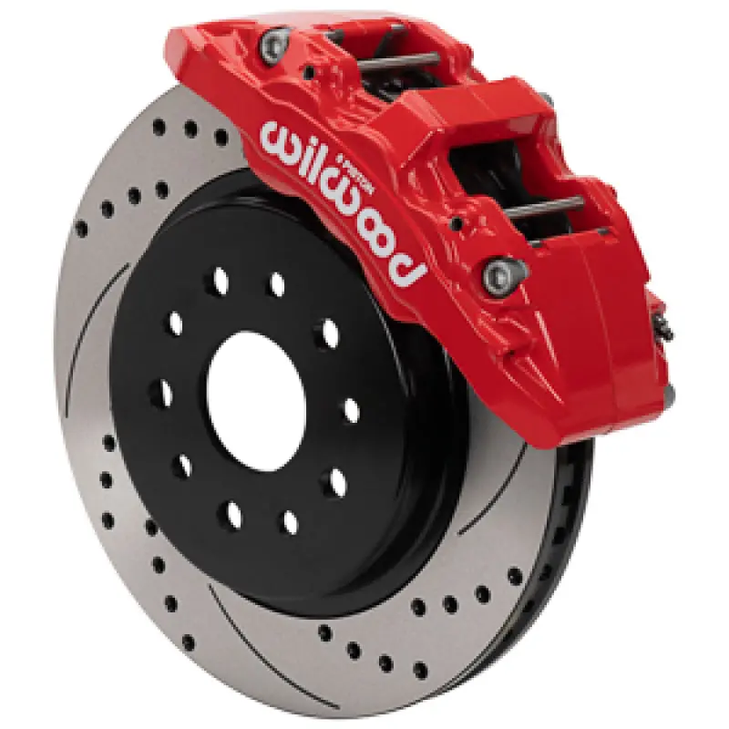 Wilwood Aero6-Dm 6-Piston Front Brake Kit For 2007–2018 Jeep Wrangler Jk – Slotted Rotors, Red Calipers 1