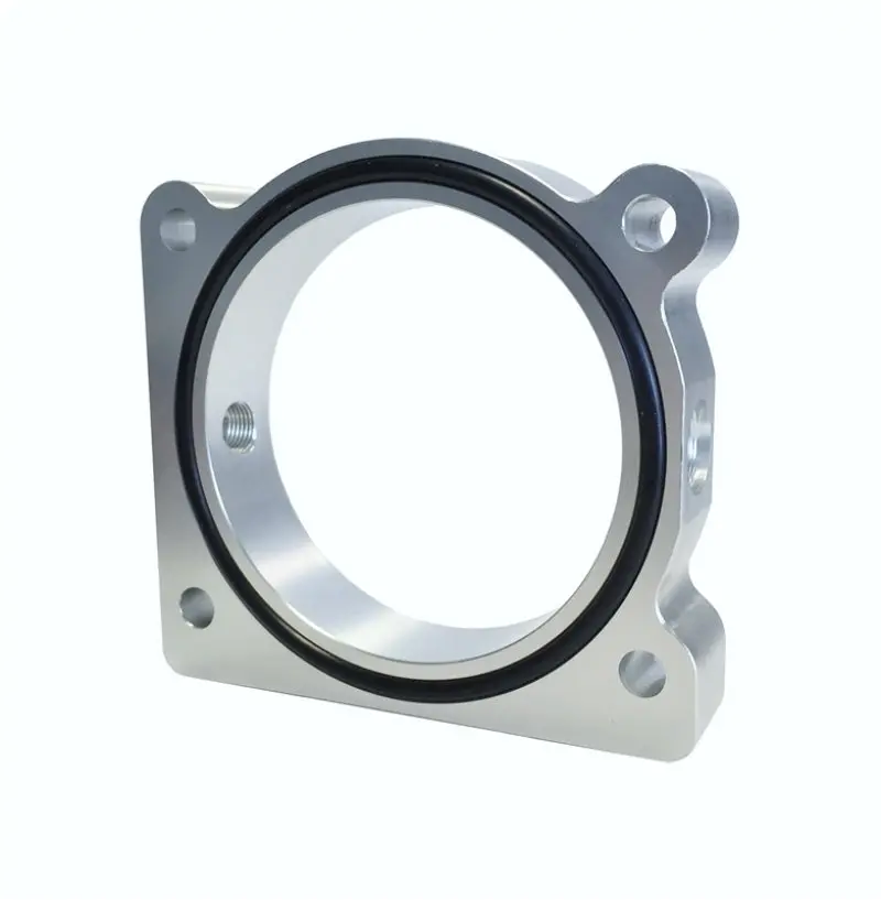 Torque Solution Throttle Body Spacer For Ford F-150 (3.5L Ecoboost & 3.7L V6) – Silver Finish 1