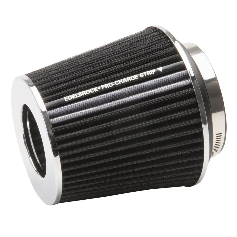 Edelbrock Pro-Flo Conical Air Filter – 7" Tall, Black & Chrome Finish, Compatible With Pro-Flo Throttle Bodies 1