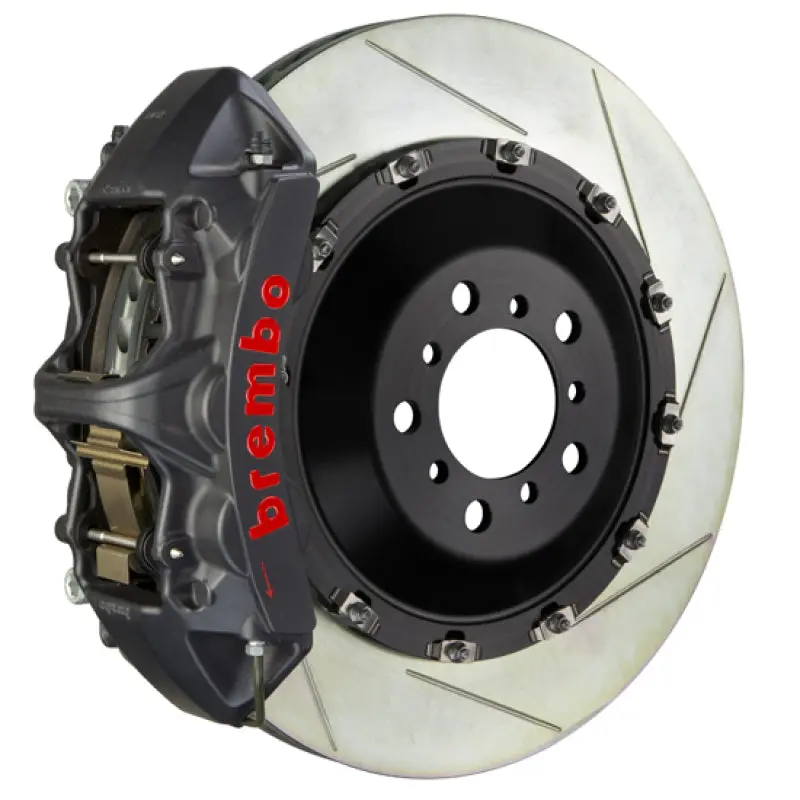 Brembo Gts Big Brake Kit For 2003–2013 Bentley Flying Spur — Front, 6-Piston Calipers, 411X34Mm 2-Piece Slotted Rotors, Black Ha 1