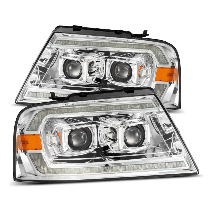 Alpharex Pro-Series Projector Headlights For 2004–2008 Ford F-150 — Black Housing With Sequential Turn Signals & Led Daytime Running Lights 1