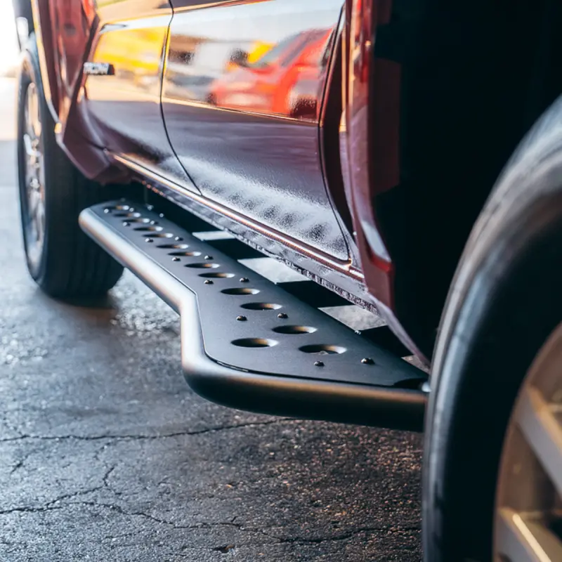 Cali Raised Rock Sliders For 2024+ Toyota Tacoma Double Cab Short Bed – Raw Steel, No Kick-Out Design 1