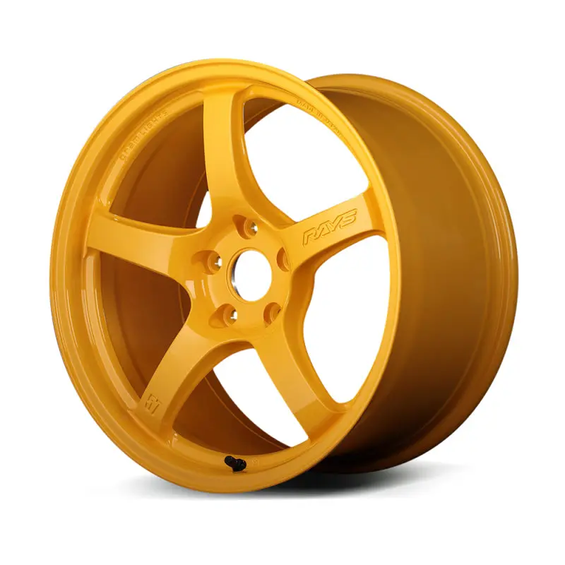 Gram Lights 57Cr 18X9.5 Inch Alloy Wheel With +38 Offset, 5X114.3 Bolt Pattern – Machined Yellow Finish 1