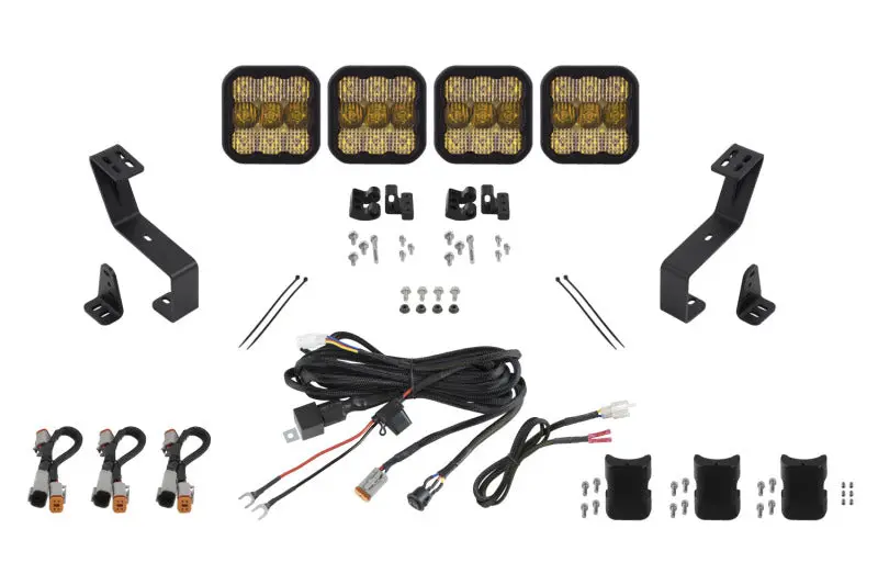 Diode Dynamics Ss5 Grille-Mount Lightbar Kit For 2019+ Ram Trucks – Sport Yellow Combo 1