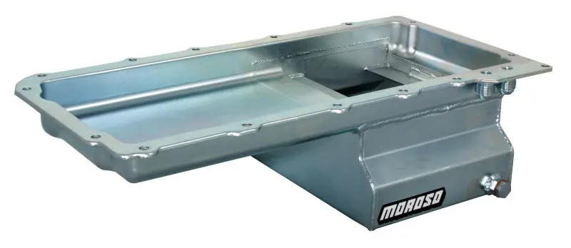 Moroso Gm Ls Swap (W/Rear Sump & Two -10An Fittings) Wet Sump 7Qt 6In Baffled Steel Oil Pan 1