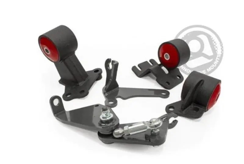 Innovative Black Steel Engine Mounts For 1990–1993 Acura Integra B-Series — 95A Bushings, Manual Conversion Compatible 1