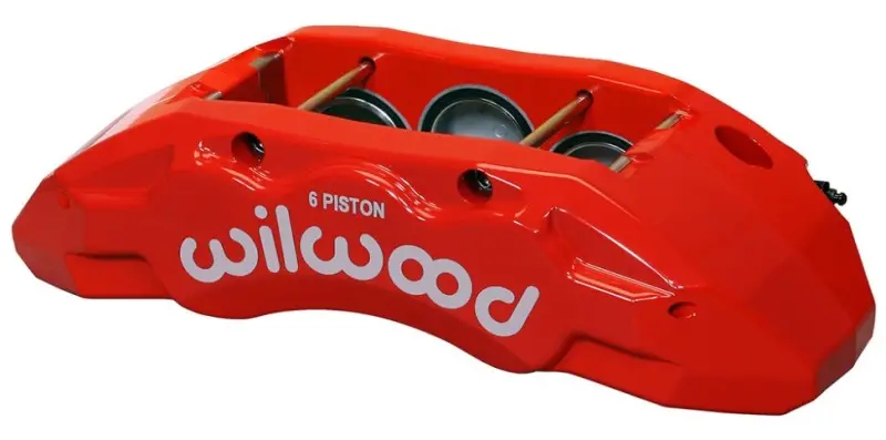 Wilwood Tx6R Left-Hand Caliper – Red Anodized, Triple-Piston (2.00/1.88/1.88 In), 1.50-Inch Rotor Compatible 1