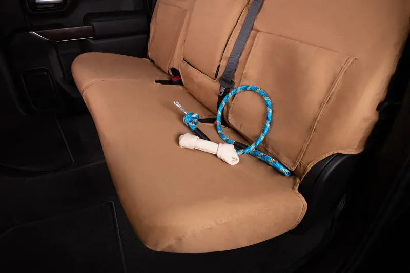 Covercraft Polycotton Seatsaver Second Row Seat Covers For 2010–2024 Chevrolet Express – Tan 2
