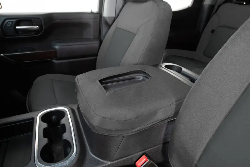 Covercraft Endura Precisionfit Front Row Seat Covers For 2019–2024 Dodge Ram 2500 – Silver And Charcoal Two-Tone 1